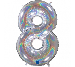Fooliumist õhupalli number "8", holograafiline (66 cm)