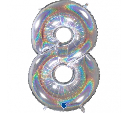 Fooliumist õhupalli number "8", holograafiline (66 cm)