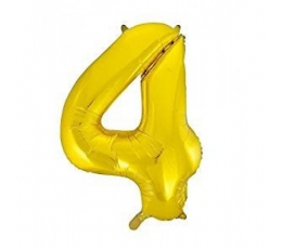 Fooliumist õhupall "4", kuldne (85 cm)