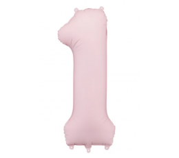 Fooliumõhupall „1“, pastellroosa (85 cm)