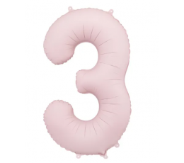 Fooliumõhupall „3“, pastellroosa (85 cm)