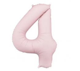 Fooliumõhupall „4“, pastellroosa (85 cm)