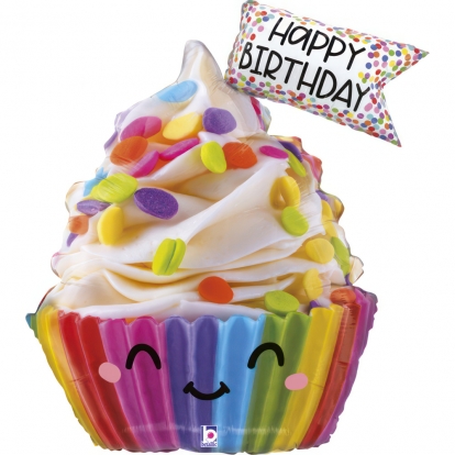 Fooliumst õhupall "Happy birthday cupcake" (79 cm)