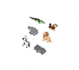 Kleebitavad 3D dekoratsioonid "Džungli loomad" (6 tk./ 3,5 cm)