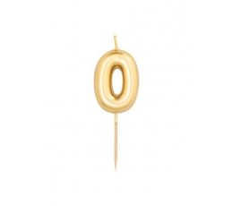 Küünal "0", kuldne (8 cm)