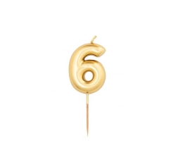  Küünal "6", kuldne (8 cm)
