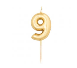 Küünal "9", kuldne (8 cm)