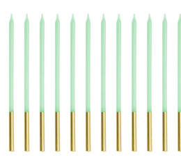 Küünlad, mündi-kuldsed (12 tk./14 cm)