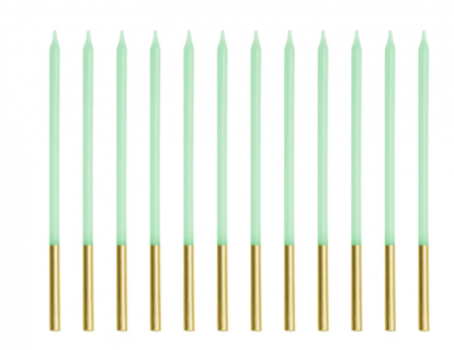 Küünlad, mündi-kuldsed (12 tk./14 cm)