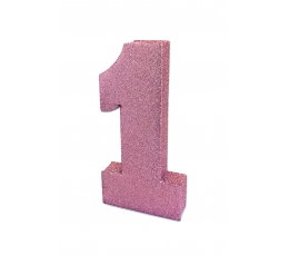 Lauakaunistus "1", roosa läikiv