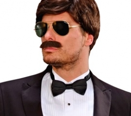 Meeste parukas koos vuntsidega "Brown Playboy" 1