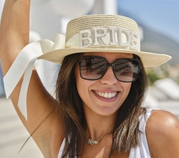 Õlgkübar paelaga "Bride" 2