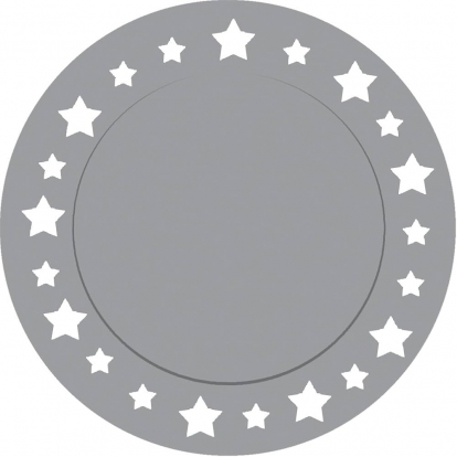 Papist alused, hõbedased tähed (6 tk./33 cm)