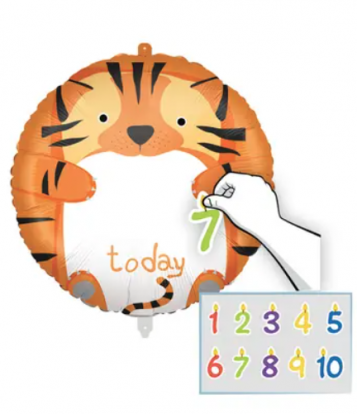  Personaalne fooliumist õhupall kleepsudega "Tiiger" (46 cm)