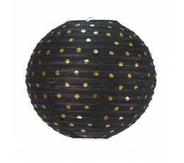Rippuv dekoratiivlamp, must kuldsete täppidega (35 cm)
