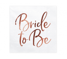 Salvrätikud "Bride to be", valged-roosakas kuldsed (20 tk.)