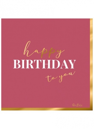 Salvrätikud "Happy Birthday", roosa (16 tk.)