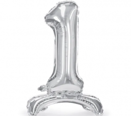 Seisev õhupall „1“, hõbedane (70 cm)