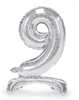 Seisev õhupall „9“, hõbedane (70 cm)