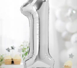 Seisev õhupall „1“, hõbedane (70 cm) 1