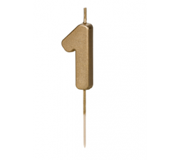 Tikk-küünal "1", kuldne (5,5 cm)