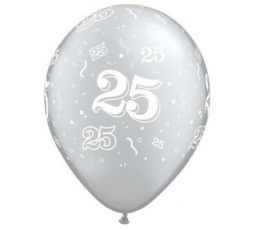 Baloni "25" , sudraba (10 gab./28 cm. Q11)