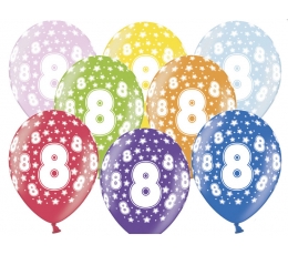 Baloni "8", krāsaini (6 gab. / 30 cm)