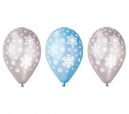 Baloni "Sniegpārslas", perlamutra (5 gab. / 30 cm)