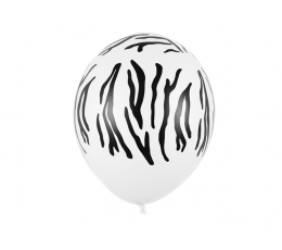 Balons, balts ar zebras rakstu (30 cm)