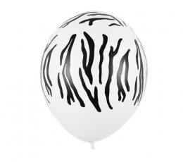 Balons, balts ar zebras rakstu (30 cm)