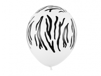 Balons, balts ar zebras rakstu (30 cm)