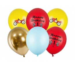 Balonu komplekts 1. dzimšanas dienai "Cars" (6 gab. / 30 cm)