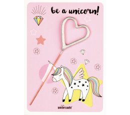 Brīnumsvecīte ar kartiņu "Be a Unicorn" (11x8 cm)  