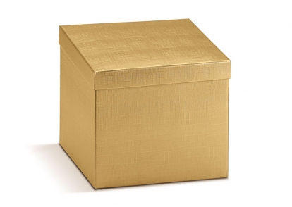 Dāvanu kastīte ar vāku, zelta (300x300x240 mm) TIKAI AR VENIPAK!