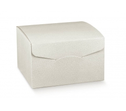 Dāvanu kastīte, balta ar ādas imitāciju (220x220x230 mm)
