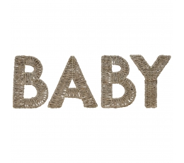 Dekorācija-uzraksts "Baby" , pīti salmi