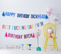 Dekorāciju komplekts "Happy Birthday Dickhead" 2