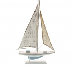 Dekoratīva buru laiva, koka (56 x 35 cm)