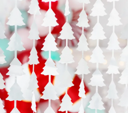 Folija aizkari "Sudraba Ziemassvētku eglītes" (100x245 cm) 1