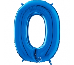 Folija balons "0", zils (66 cm)