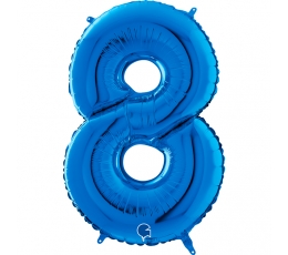 Folija balons "8", zils (66 cm)