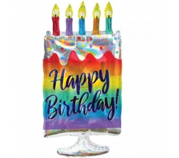 Folija balons "Birthday cake" (38x76cm)