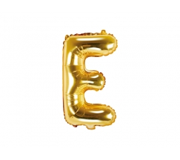 Folija balons-burts "E", zelts (35 cm)