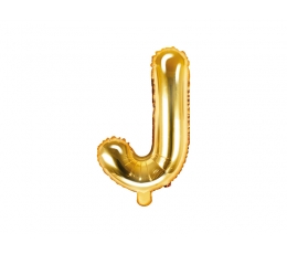 Folija balons -burts "J", zelta (35 cm)