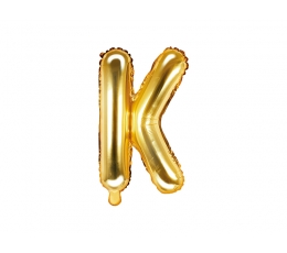 Folija balons -burts "K", zelta (35 cm)