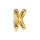 Folija balons -burts "K", zelta (35 cm)
