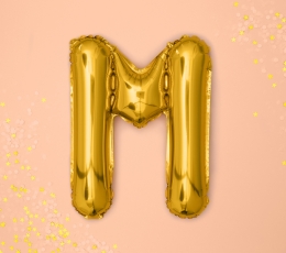 Folija balons -burts "M", zelta (35 cm) 1
