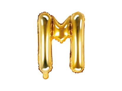 Folija balons -burts "M", zelta (35 cm)