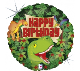 Folija balons "Dzimšanas diena ar dinozauriem" (46 cm)