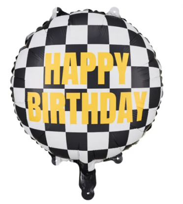 Folija balons "Happy Birthday Race" (45 cm)